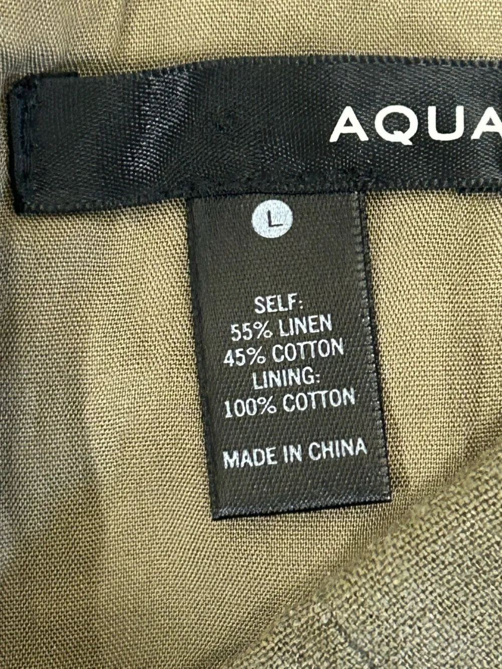 Classy Aqua brand Olive Green High-Rise Tie-Waist Bermuda Shorts size Large